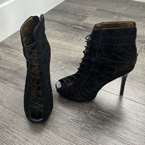 Sexy peep toe lace front stilettos. So sexy and comfortable!
